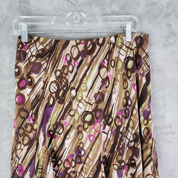 Womans Cato Printed Skirt Brown & Pink Geometric Pattern Plus Size 14/16W - Picture 4 of 10